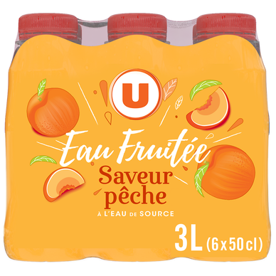 Eau fruitée saveur pêche Pet 6x50cl