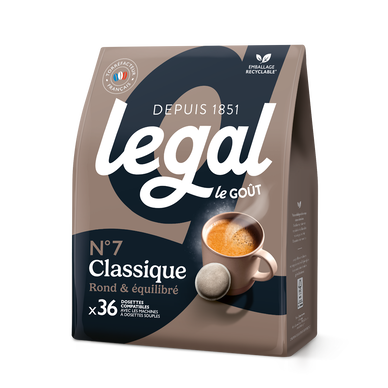 Café dosettes classique n°7 LEGAL - compatible SENSEO - x36