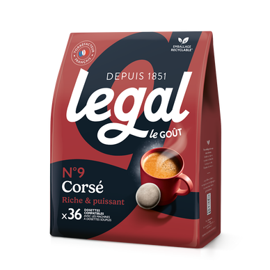 Café corsé n°9 LEGAL - compatible Senseo - x36