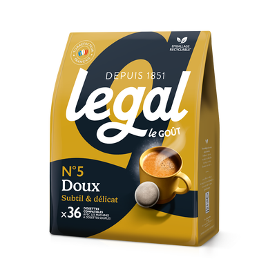 Café dosettes doux n°8 LEGAL - compatible SENSEO - x36