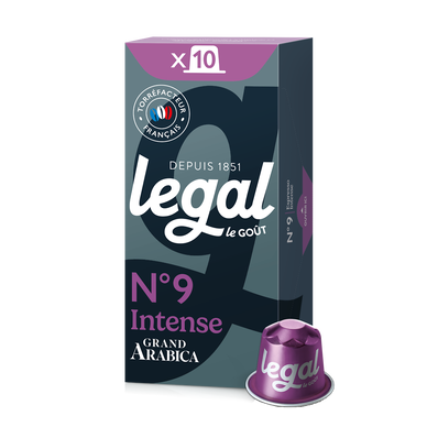 Café espresso intense n°9 LEGAL capsules aluminuim x 10 53g