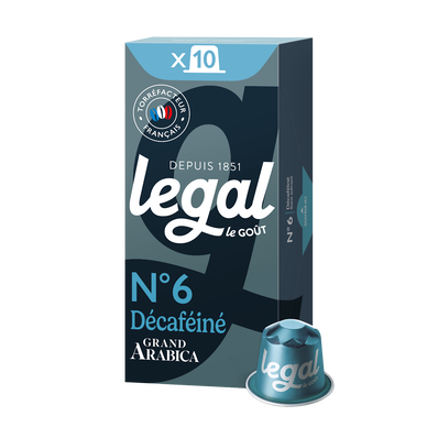 Café décaféïné n°6 LEGAL capsules aluminuim x 10 53g