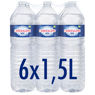 Eau de source CRISTALINE, 6 bouteilles de 1,5l