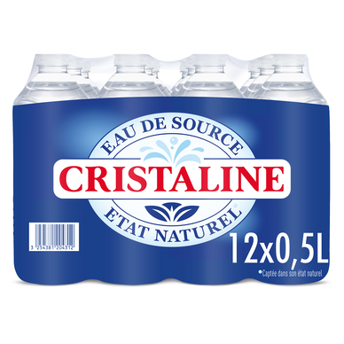Eau de source CRISTALINE, 12 bouteilles de 50cl