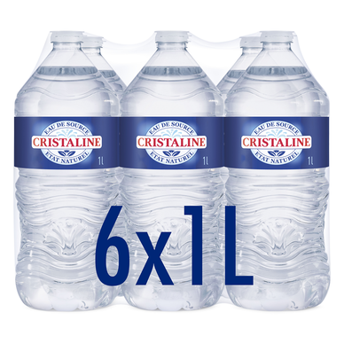 Eau de source CRISTALINE, 6 bouteilles de 1l