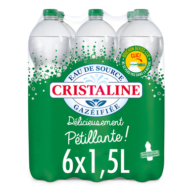 Eau de Source gazeuse CRISTALINE bouteille 6x1,5L
