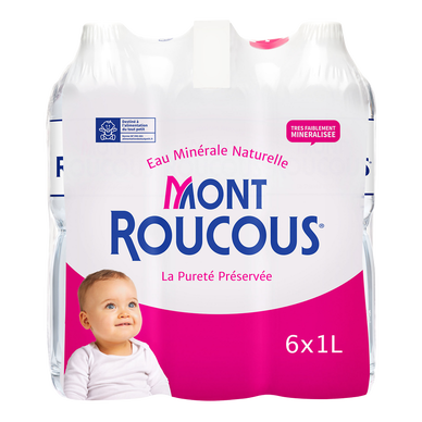 Eau minérale naturelle MONT ROUCOUS, 6 bouteilles de 1l