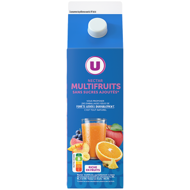 Nectar multifruits sans sucres ajoutés brique 2L