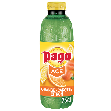 Boisson aux fruits orange carotte citron ACE PET - PAGO - 0,75L