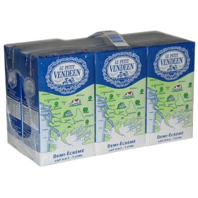 Lait demi écrémé UHT LE PETIT VENDEEN, 6x1l