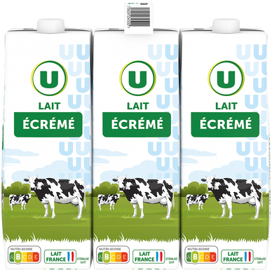 Lait UHT écrémé - 6 briques de 1L