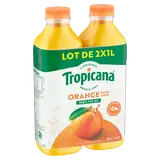 Pur jus d'orange sans pulpe Pure Premium TROPICANA, 2 bouteilles de 1l
