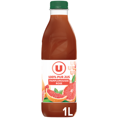 Pur jus de pamplemousse rose  bouteille en plastique de 1l