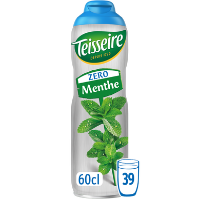 Boisson concentrée à diluer Menthe verte Zéro sucres TEISSEIRE, bidon60cl