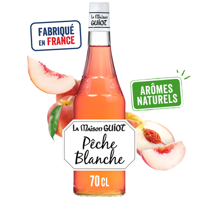 Sirop de pêche blanche LA MAISON GUIOT, bouteille de 70cl
