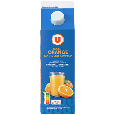 Nectar orange sans sucres ajoutés brique 2L