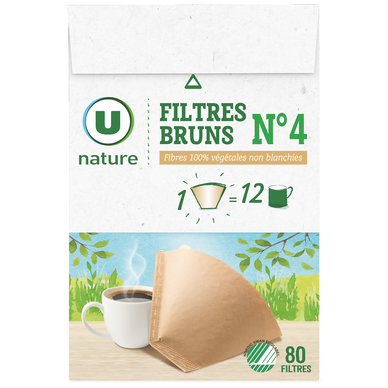 Filtres bruns à café N°4 -12 unités