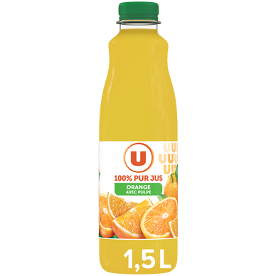 Pur jus d'orange avec pulpe, bouteille 1,5L