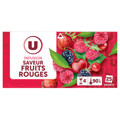 Infusion saveur fruits rouges U - 25 sachets 40g