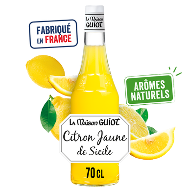 Sirop de citron jaune de Sicile LA MAISON GUIOT, bouteille de 70cl
