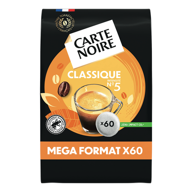 Café dosettes CARTE NOIRE CLASSIQUE N°5 - x60