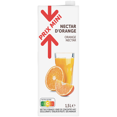 Nectar d'orange PRIX MINI, brique 1,5litres