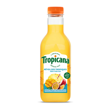 Pur Jus frais réfrigéré de 5 fruits Réveil des tropiques TROPICANA - Bouteille 90cl