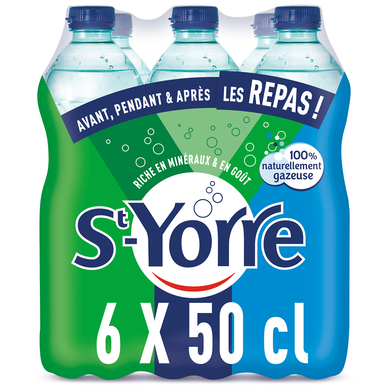 Eau minérale naturelle gazeuse ST YORRE, 6x50cl
