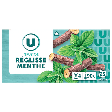 Infusion réglisse menthe U boîte 25 sachets 37,5g