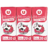 Lait aromatisé fraise, 6 briquettes de 20cl