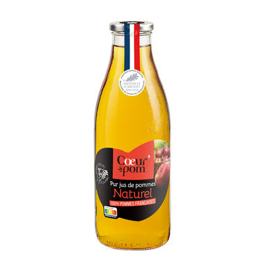Jus de pomme naturel COEUR DE POM', bouteille en verre de 1l