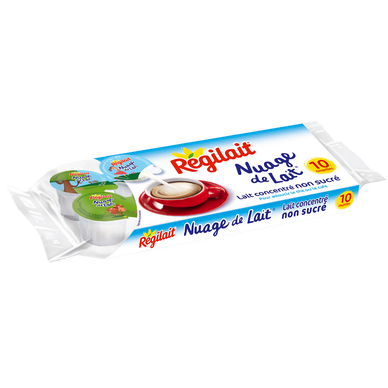 Lait concentré non sucré "Nuage de Lait" REGILAIT, 10 coupelles, 75g