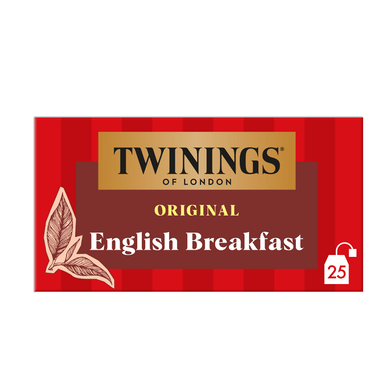 Thé English Breakfast TWININGS, 25 sachets, 40g