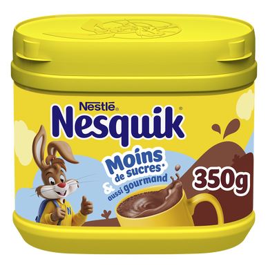 Poudre chocolat instantannée moins sucre Nesquik NESTLE, boîte 350g