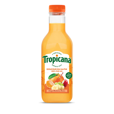 Pur Jus frais réfrigéré de 4 fruits Matin tendresse TROPICANA - Bouteille 90cl