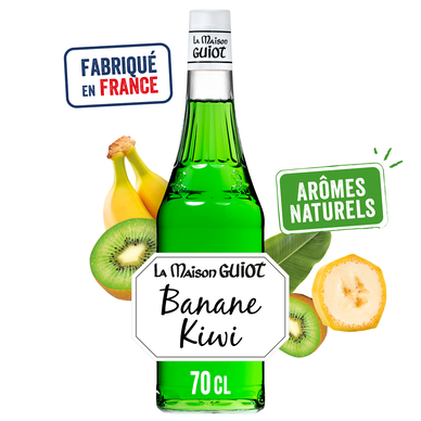 Sirop de kiwi et bananes LA MAISON GUIOT, bouteille de 70cl