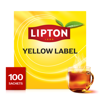 Thé noir Yellow Label origine Kenya LIPTON, x100 sachets, 200g