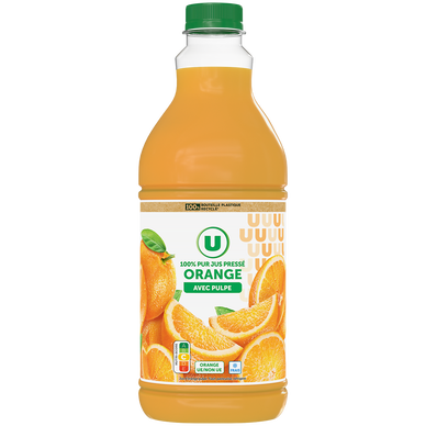 Pur jus d'orange a/p.flash pasteurisé, refrigéré - pet 1,5l