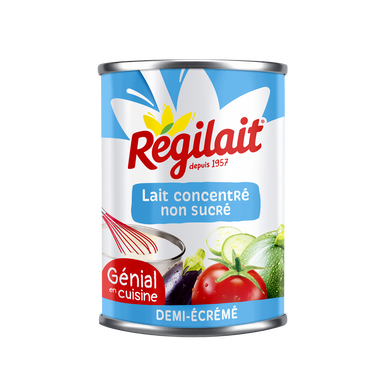 Lait concentré non sucré demi écrémé REGILAIT, 410g