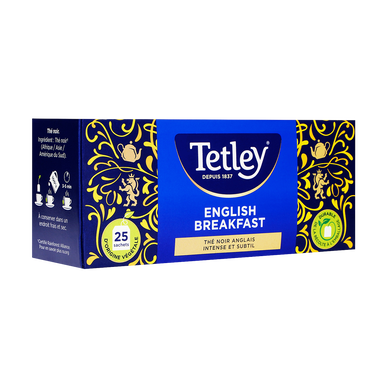 Thé noir english breakfast tir'press TETLEY - 25 sachets, 50g