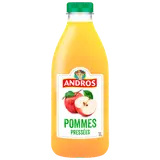Pur jus réfrigéré pomme sans sucres ajoutés ANDROS - Bouteille 1L