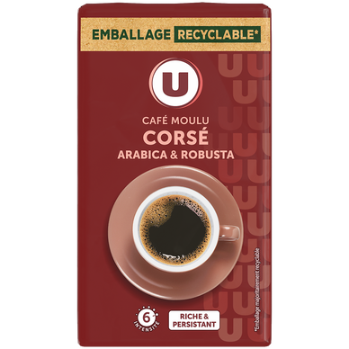 Café moulu corsé, paquet 250g