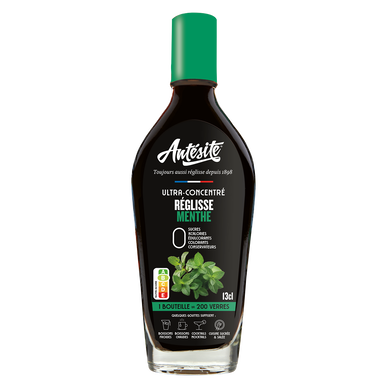 Concentré à diluer de réglisse saveur Menthe ANTESITE, flask de 13cl