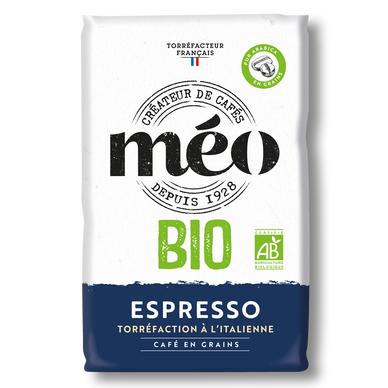 Café en grains espresso bio MEO, paquet 1kg