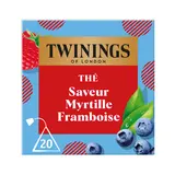 Thé saveur myrtille framboise TWININGS, sachets x20, 30g