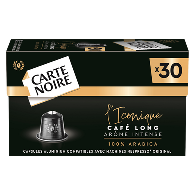 Café Capsules CARTE NOIRE L'ICONIQUE LONG - compatible NESPRESSO - x30