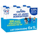 Lait demi-écrémé UHT CANDIA JEUNES AGRICULTEURS - Brique 6x1L