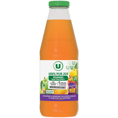 Pur Jus de Pomme non traitées 1L - Bouteille en verre consignée