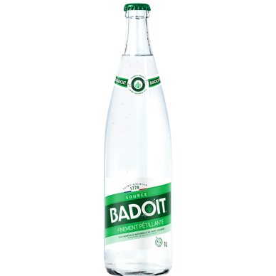 Eau gazeuse minérale naturelle BADOIT - 1L bouteille consignée