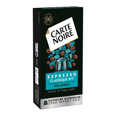 Café Capsules CARTE NOIRE ESPRESSO CLASSIQUE N°7 - compatible NESPRESSO - x10